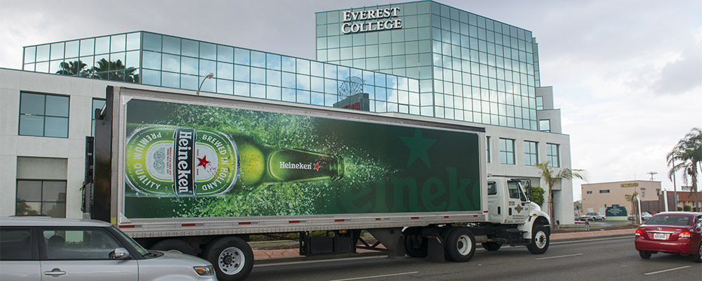 Heineken Truck Advertising with KWIK ZIP Frame System